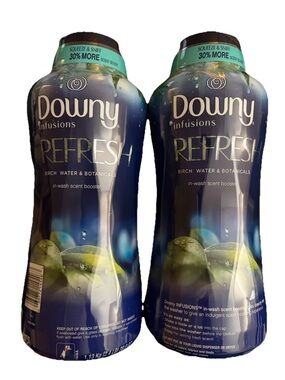 2 JUMBO 2.4lbs Downy Infusions In-Wash Scent Beads Birch Water & Botanicals